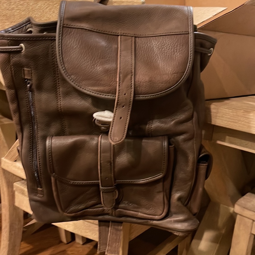 Leather backpack